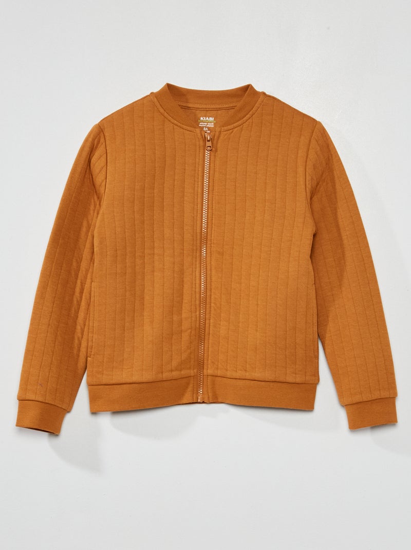 Sweatshirt com fecho de efeito acolchoado MARROM - Kiabi
