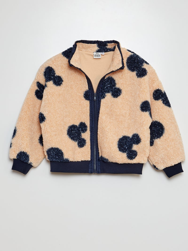 Sweatshirt com fecho de efeito pelo de ovelha 'Mickey' 'Disney' BEGE - Kiabi