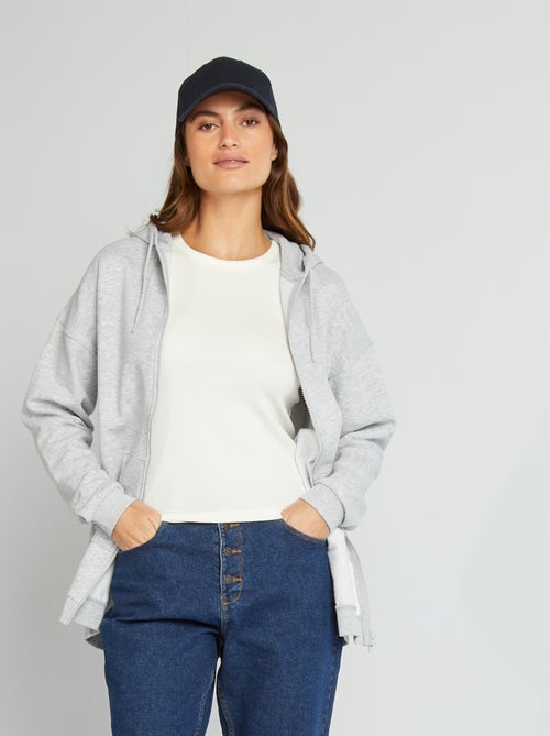 Sweatshirt com fecho de manga comprida - Kiabi