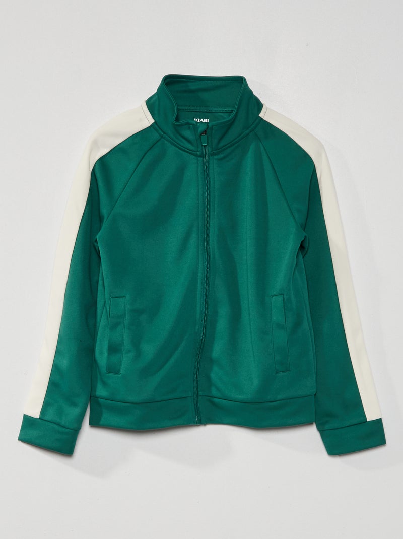 Sweatshirt com fecho desportiva VERDE - Kiabi