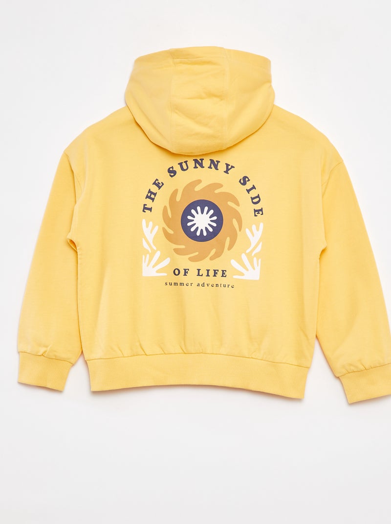 Sweatshirt com fecho e capuz - Grafik Edition AMARELO - Kiabi