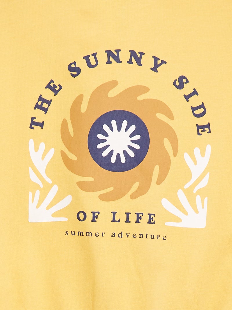 Sweatshirt com fecho e capuz - Grafik Edition AMARELO - Kiabi