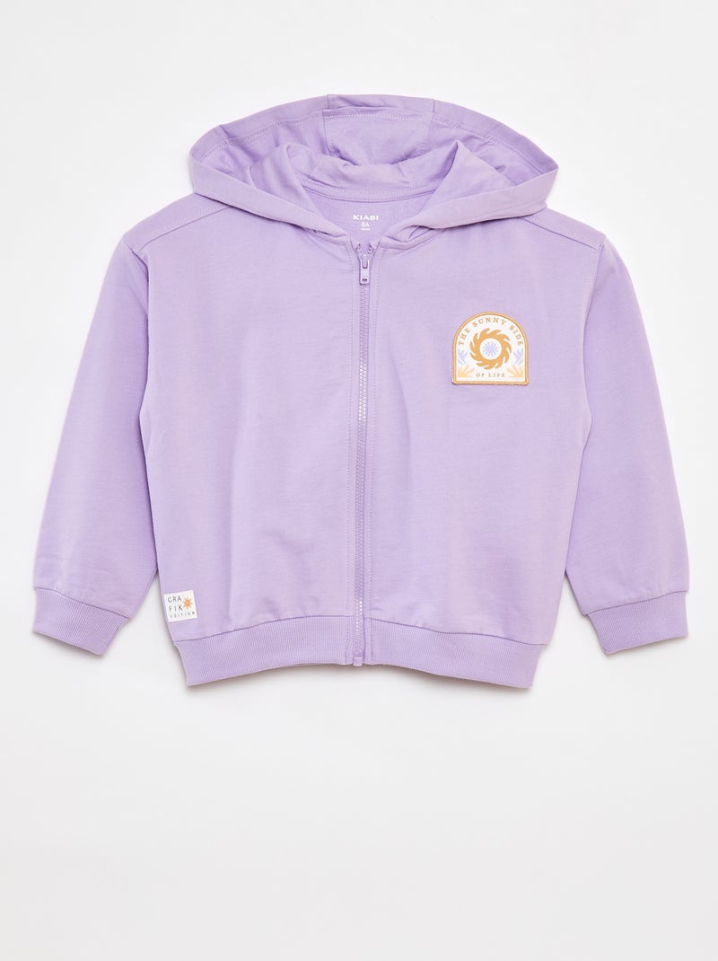 Sweatshirt com fecho e capuz - Grafik Edition VIOLETA - Kiabi