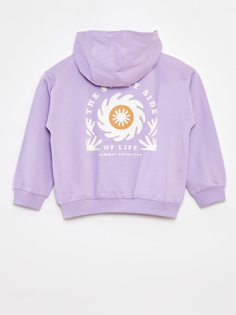Sweatshirt com fecho e capuz - Grafik Edition VIOLETA - Kiabi