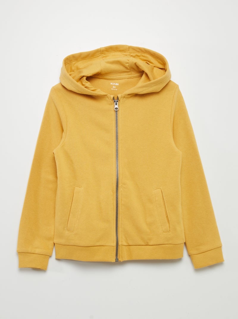 Sweatshirt com fecho e capuz Amarelo - Kiabi