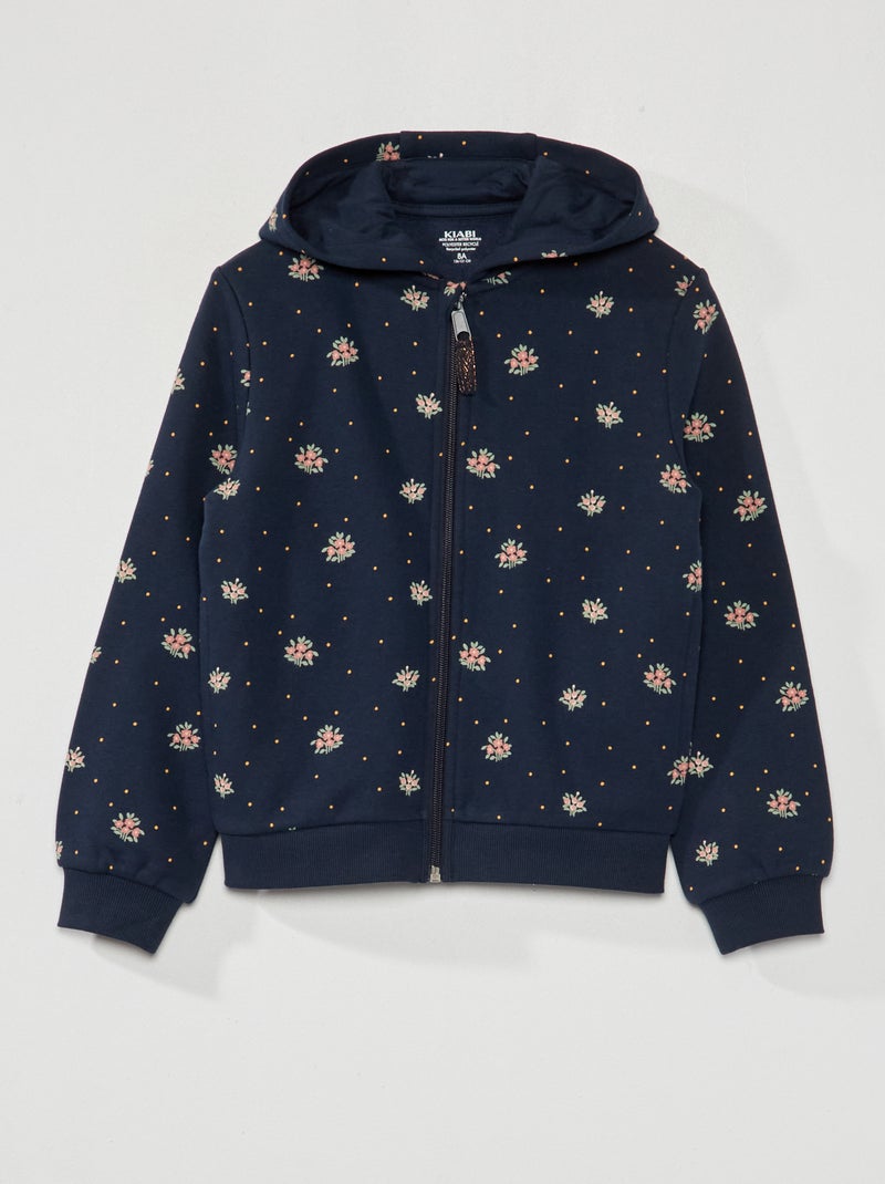 Sweatshirt com fecho e capuz AZUL - Kiabi