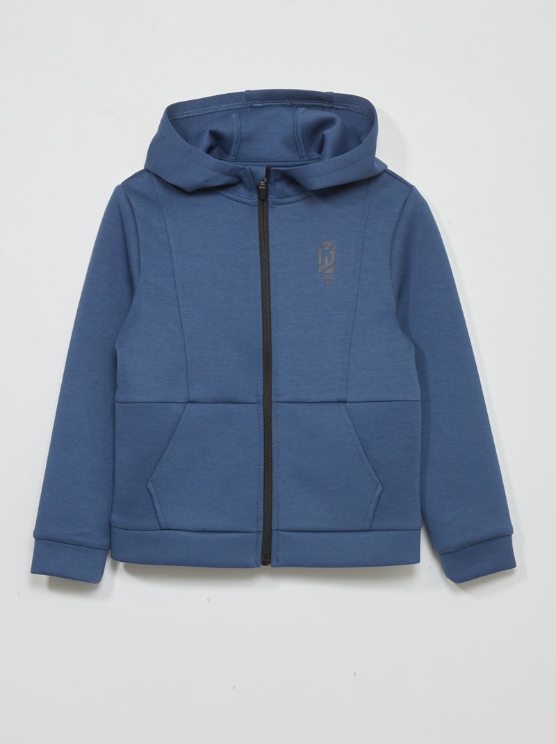 Sweatshirt com fecho e capuz AZUL - Kiabi