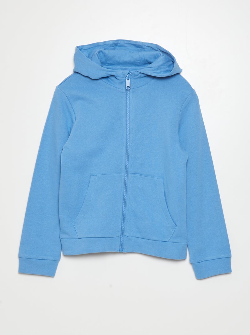 Sweatshirt com fecho e capuz AZUL - Kiabi