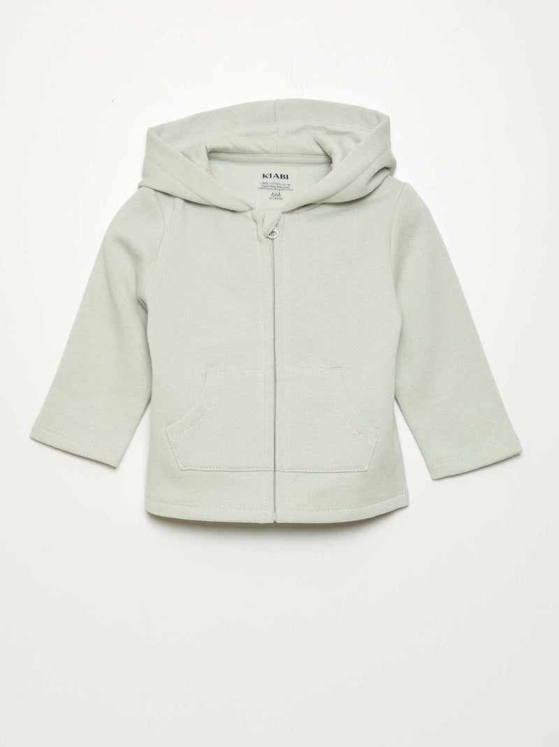 Sweatshirt com fecho e capuz AZUL - Kiabi