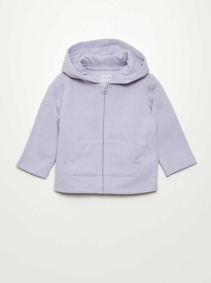 Sweatshirt com fecho e capuz AZUL - Kiabi