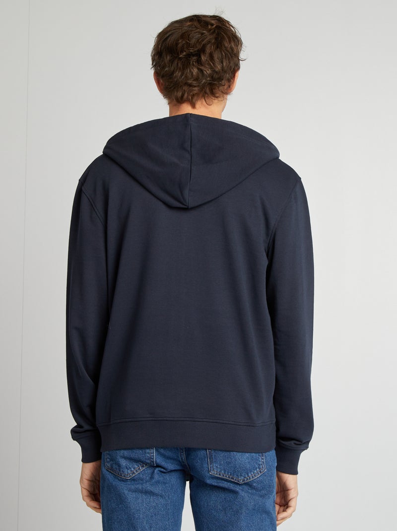 Sweatshirt com fecho e capuz AZUL - Kiabi