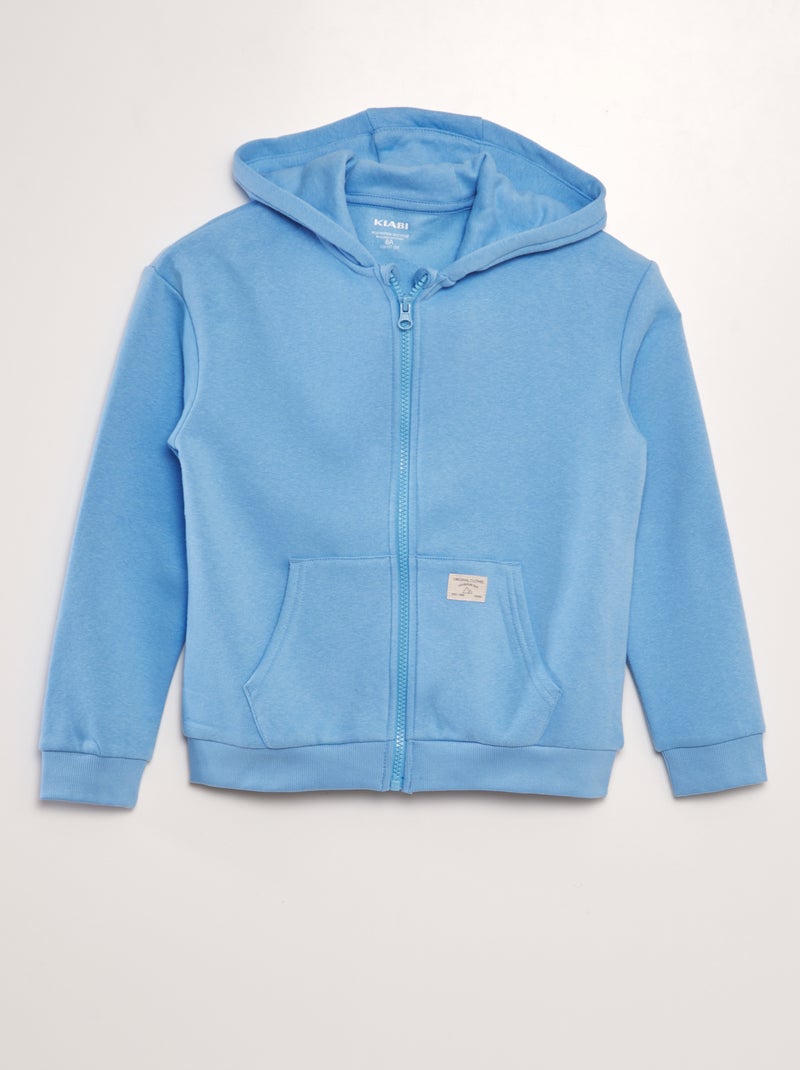 Sweatshirt com fecho e capuz AZUL - Kiabi