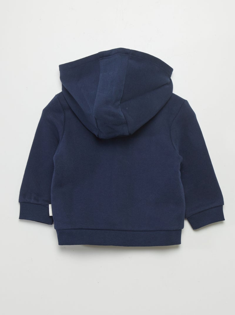 Sweatshirt com fecho e capuz AZUL - Kiabi