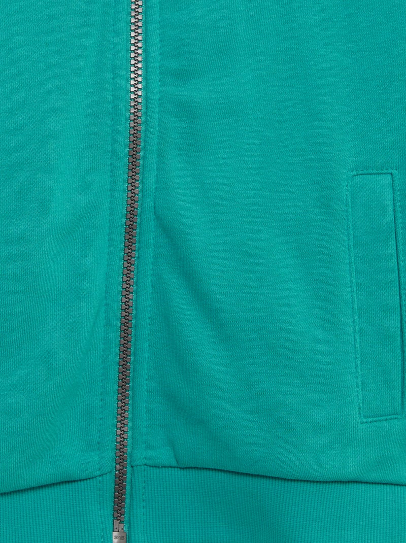 Sweatshirt com fecho e capuz AZUL - Kiabi