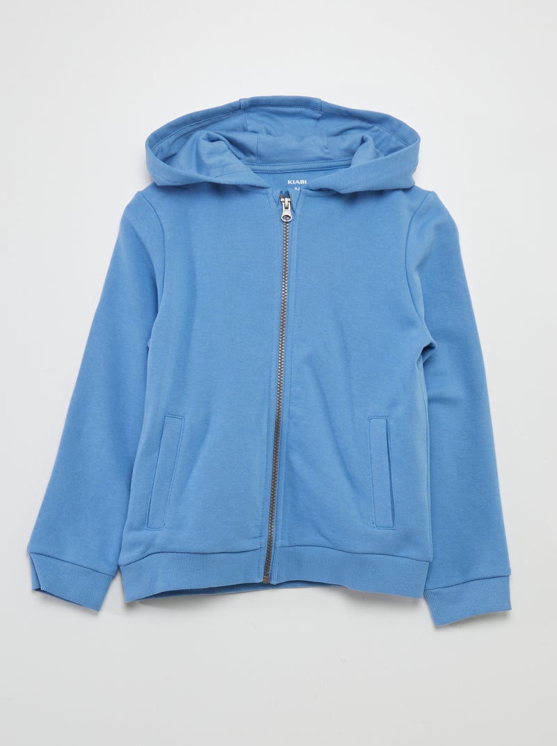 Sweatshirt com fecho e capuz AZUL - Kiabi