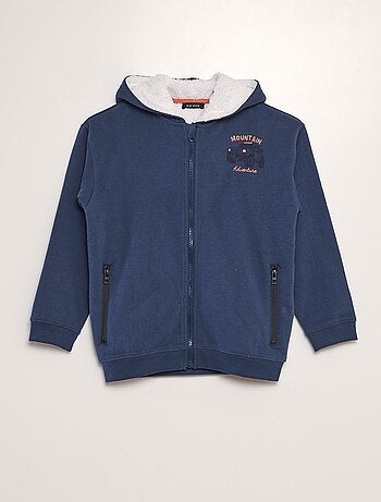 Sweatshirt com fecho e capuz