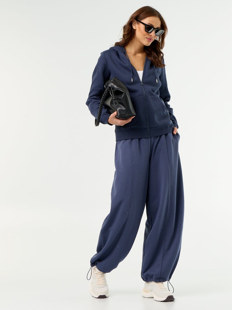 Sweatshirt com fecho e capuz Azul - Kiabi