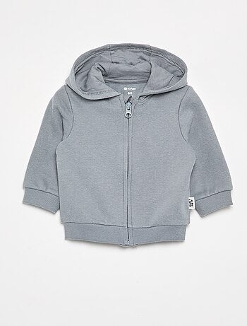 Sweatshirt com fecho e capuz