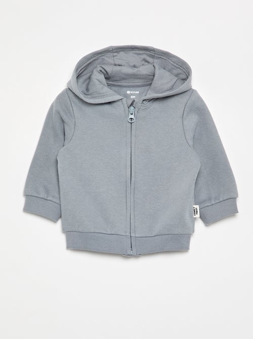 Sweatshirt com fecho e capuz - Kiabi