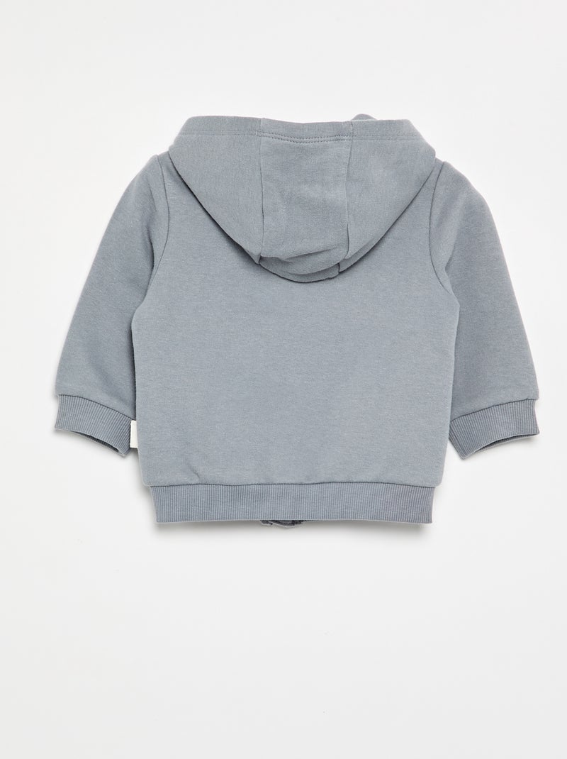 Sweatshirt com fecho e capuz Azul - Kiabi