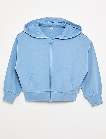 Sweatshirt com fecho e capuz