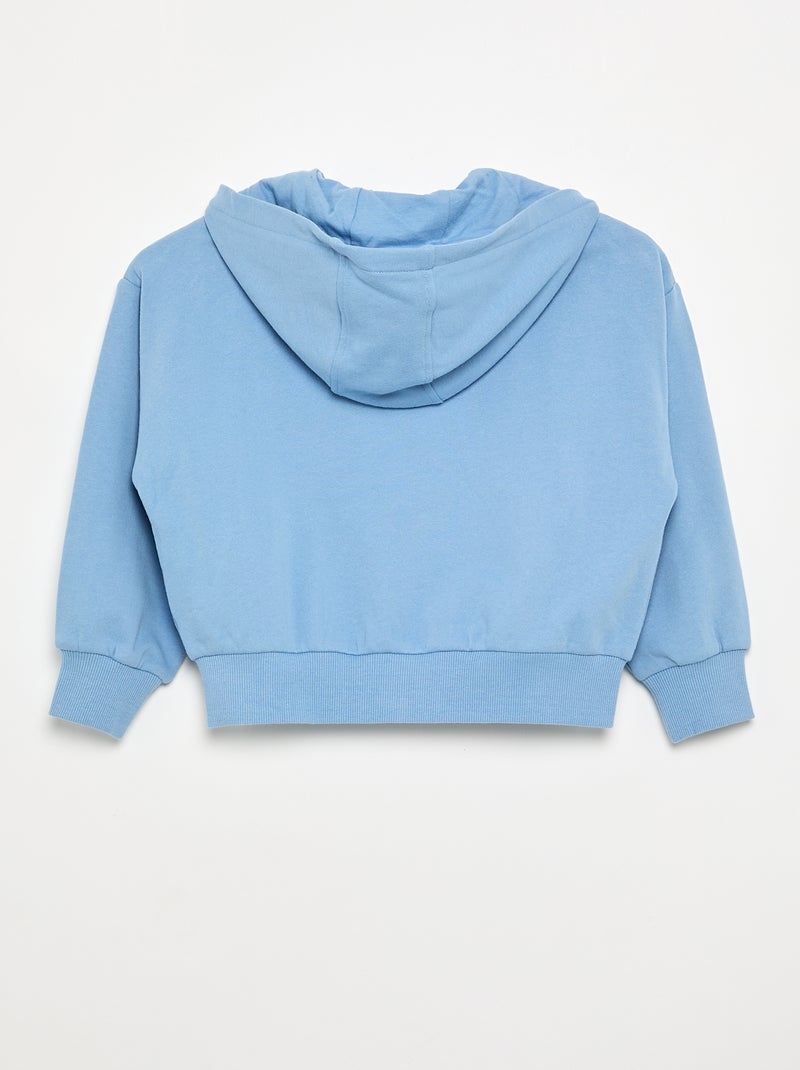 Sweatshirt com fecho e capuz Azul - Kiabi