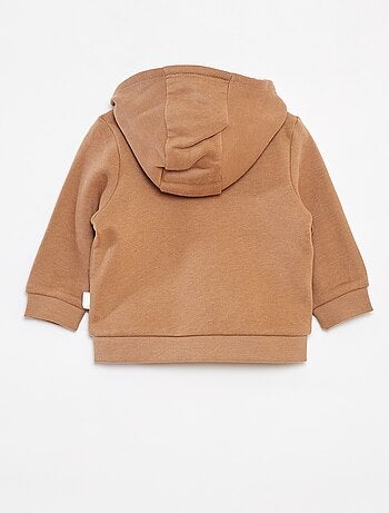 Sweatshirt com fecho e capuz