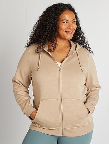 Sweatshirt com fecho e capuz