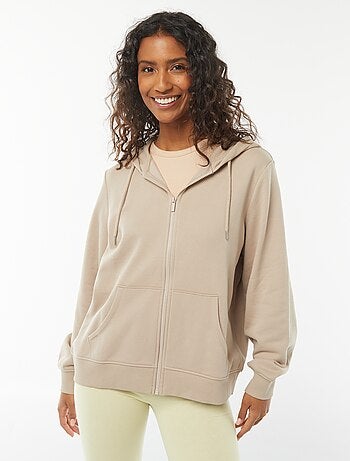 Sweatshirt com fecho e capuz