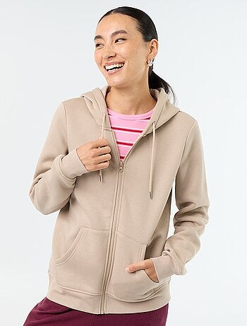 Sweatshirt com fecho e capuz