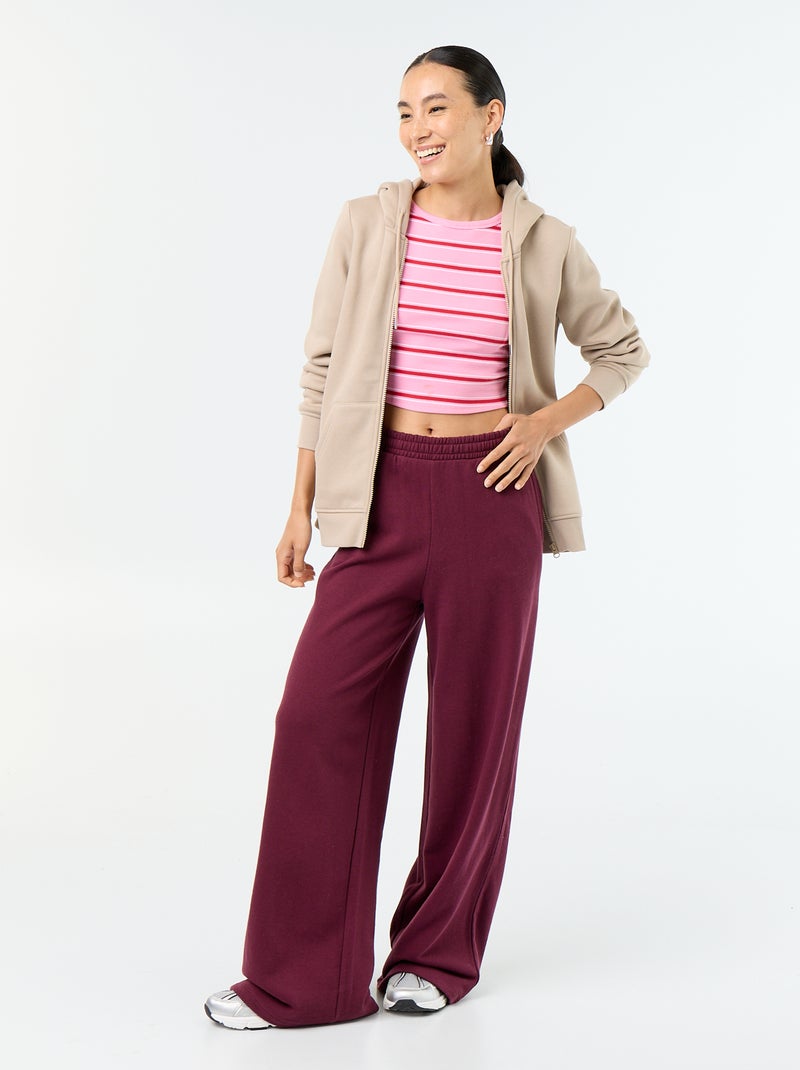 Sweatshirt com fecho e capuz Bege - Kiabi