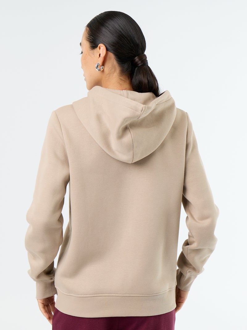Sweatshirt com fecho e capuz Bege - Kiabi
