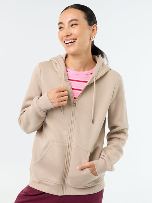 Sweatshirt com fecho e capuz - Kiabi