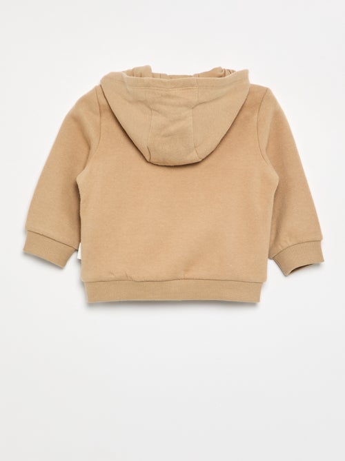 Sweatshirt com fecho e capuz - Kiabi