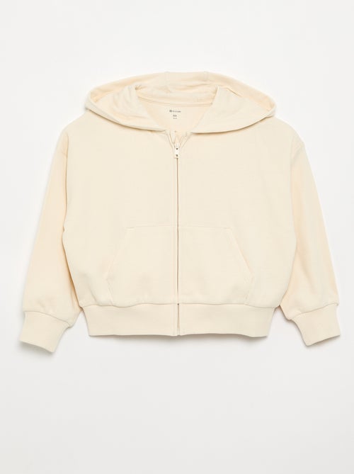 Sweatshirt com fecho e capuz - Kiabi