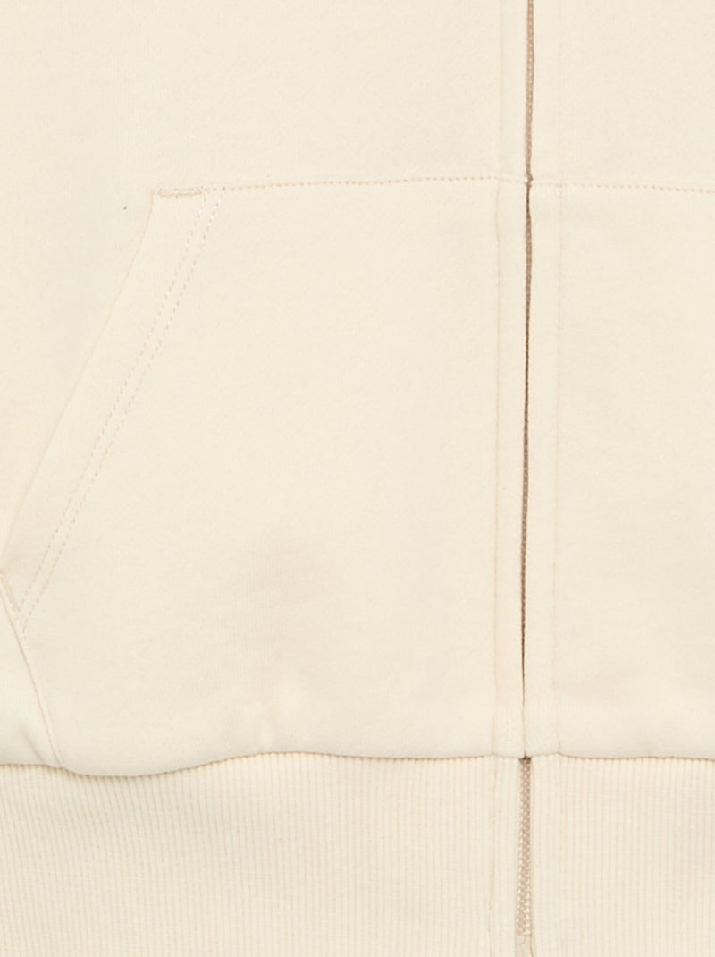 Sweatshirt com fecho e capuz Branco - Kiabi