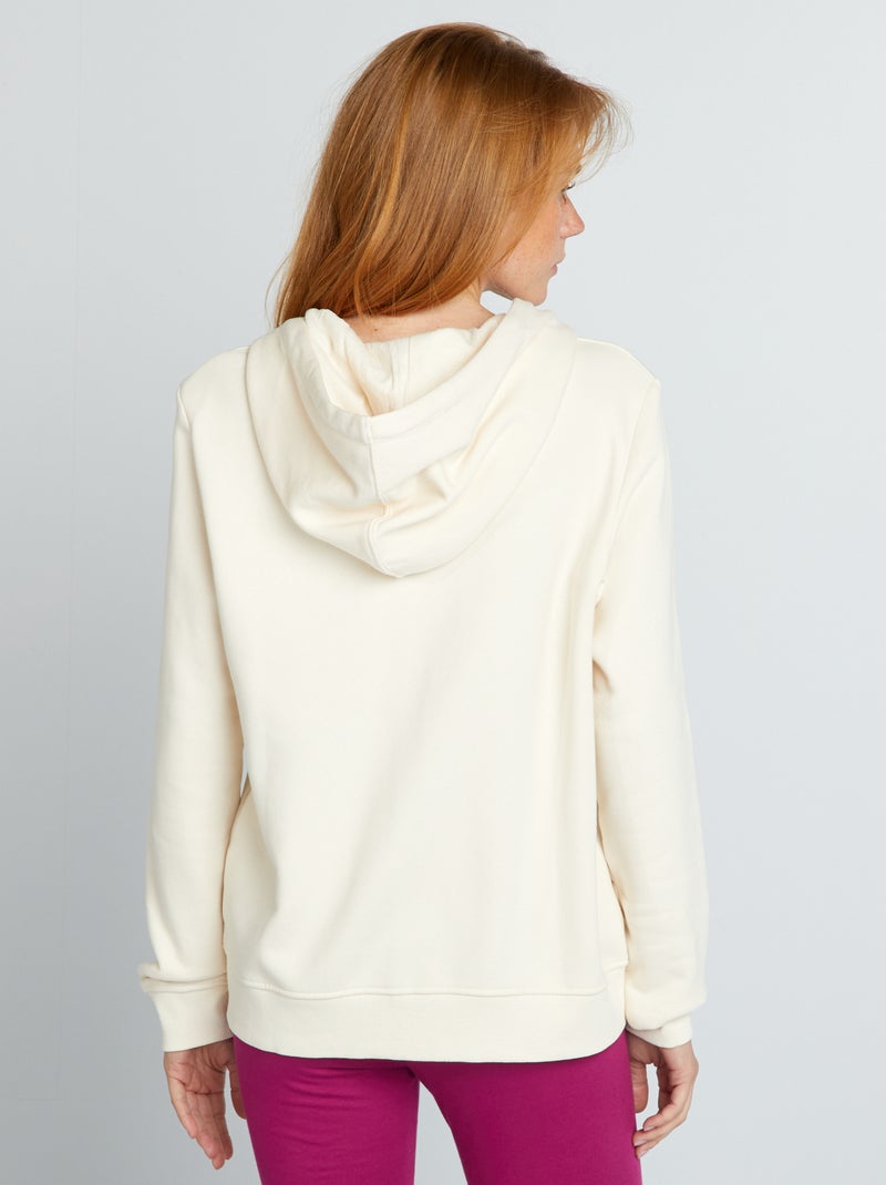 Sweatshirt com fecho e capuz BRANCO - Kiabi