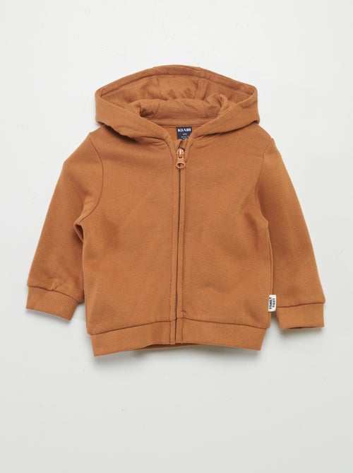 Sweatshirt com fecho e capuz - Kiabi