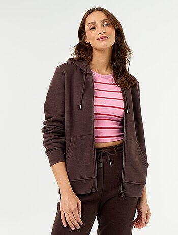 Sweatshirt com fecho e capuz