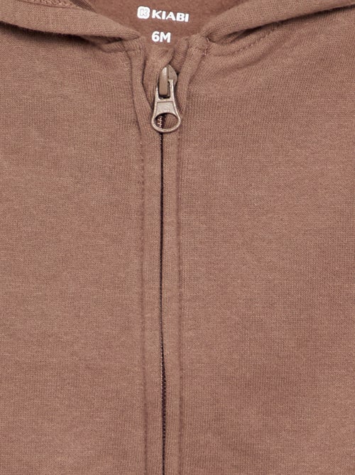 Sweatshirt com fecho e capuz - Kiabi