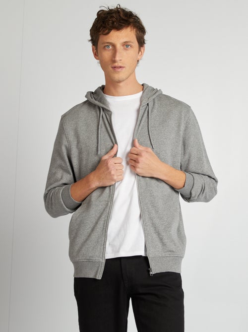 Sweatshirt com fecho e capuz - Kiabi
