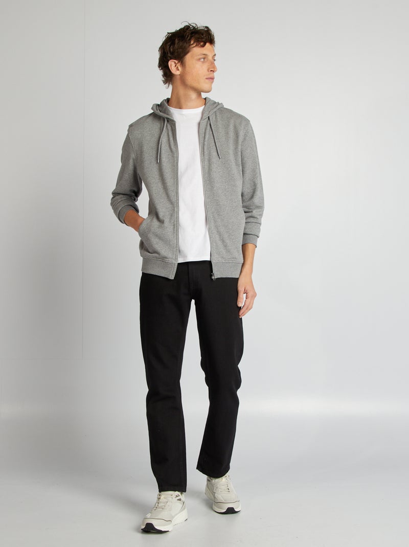 Sweatshirt com fecho e capuz CINZA - Kiabi