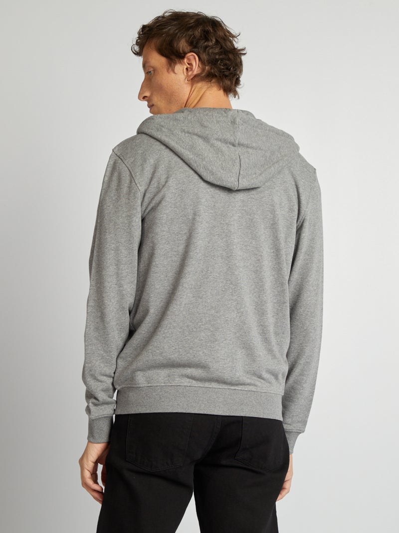 Sweatshirt com fecho e capuz CINZA - Kiabi