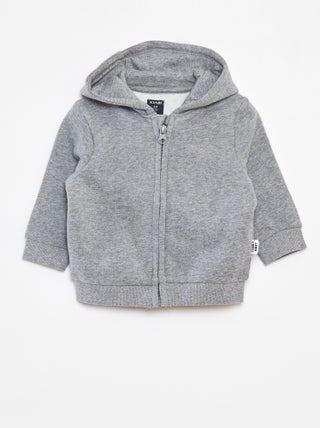 Sweatshirt com fecho e capuz