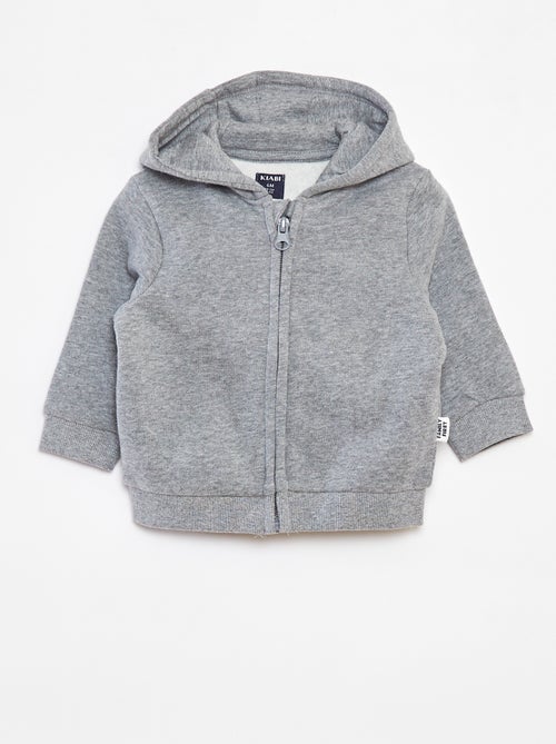 Sweatshirt com fecho e capuz - Kiabi