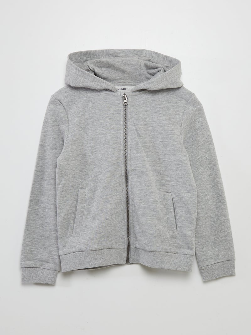 Sweatshirt com fecho e capuz CINZA - Kiabi