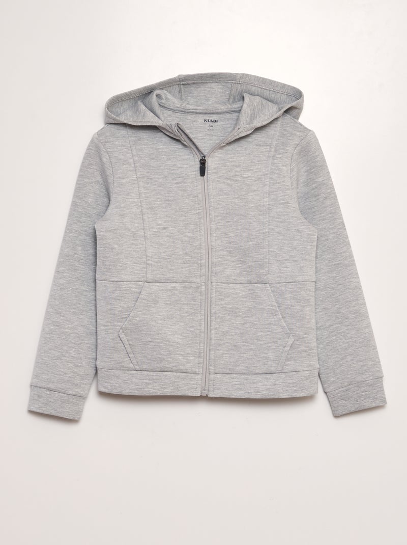 Sweatshirt com fecho e capuz CINZA - Kiabi