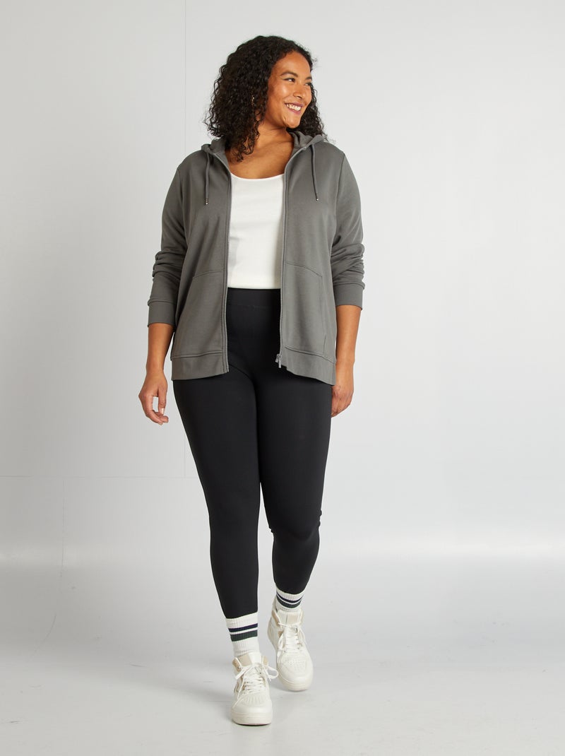 Sweatshirt com fecho e capuz CINZA - Kiabi