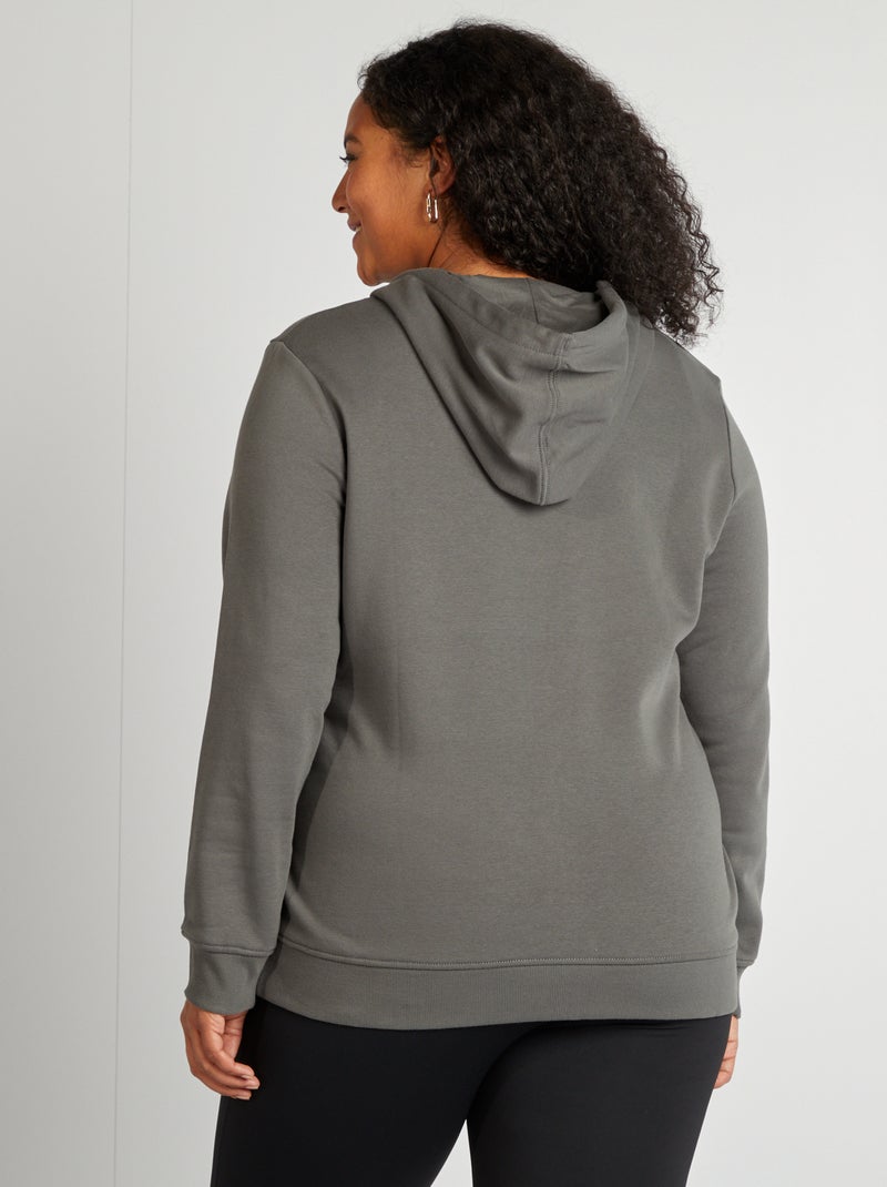 Sweatshirt com fecho e capuz CINZA - Kiabi