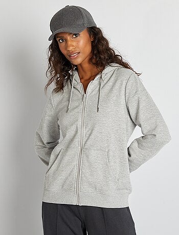 Sweatshirt com fecho e capuz